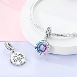 Sterlin Gümüş Astrolabe Charm Boncuk | Kadınlar İçin Kendin Yap Takı Hediyesi