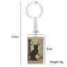Cute Cat Tarot Keychain - Vintage, Stainless Steel Keyring