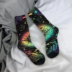 Mystical Astrology Socks | Iridescent Compass, Star & Moon