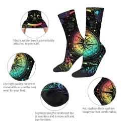 Mystical Astrology Socks | Iridescent Compass, Star & Moon