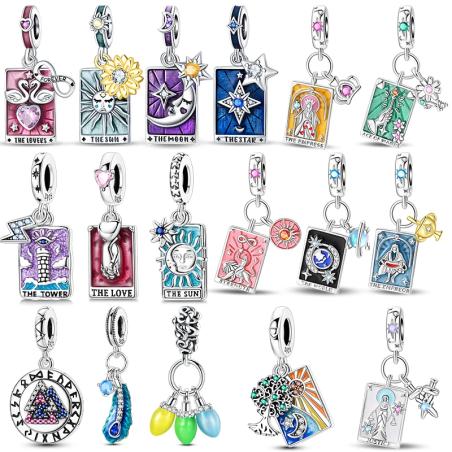 Sterling Silver Tarot Card Bracelet | Love & Fortune Charms for Women