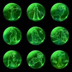 Porte-clés lumineux céleste : Porte-clés zodiaque galaxie ciel étoilé