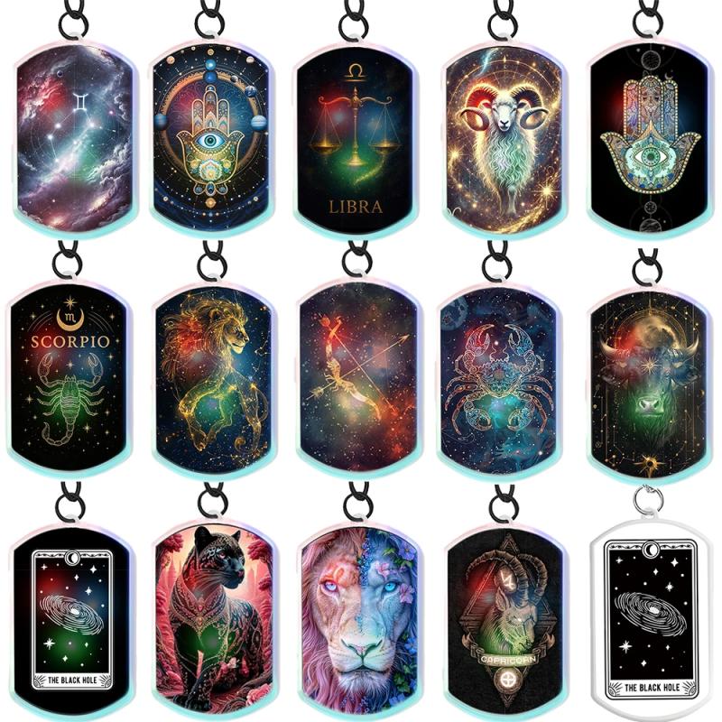 UV Print LED Keychains: Constellation Series (Leo, Sagittarius, Cap...