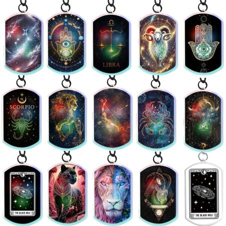 UV Print LED Keychains: Constellation Series (Leo, Sagittarius, Cap...