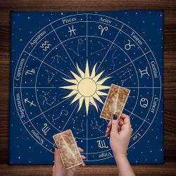 Astroloji Duvar Halısı: Zodyak Çarkı, Sunak Örtüsü ve Tarot Masa Örtüsü