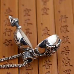Collier pendentif Gawu Box - Vajra Sutra ouvrable et zircon