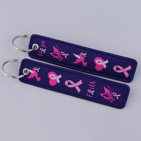 Pink Ribbon Breast Cancer Awareness Keychain Gift