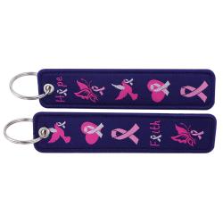 Pink Ribbon Breast Cancer Awareness Keychain Gift