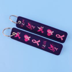 Pink Ribbon Breast Cancer Awareness Keychain Gift