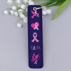 Pink Ribbon Breast Cancer Awareness Keychain Gift