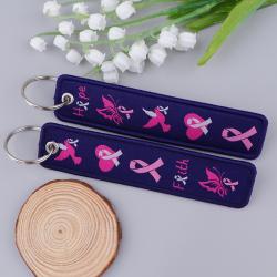 Pink Ribbon Breast Cancer Awareness Keychain Gift