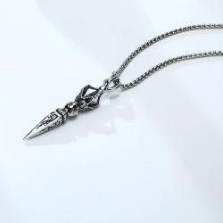 Tibetischer Vajra-Dolch-Anhänger: Schutzamulett aus Edelstahl...