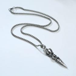 Tibetischer Vajra-Dolch-Anhänger: Schutzamulett aus Edelstahl...