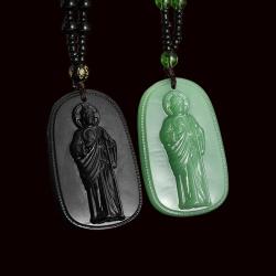 Collana con ciondolo buddista in giada - Spirituale ed elegante