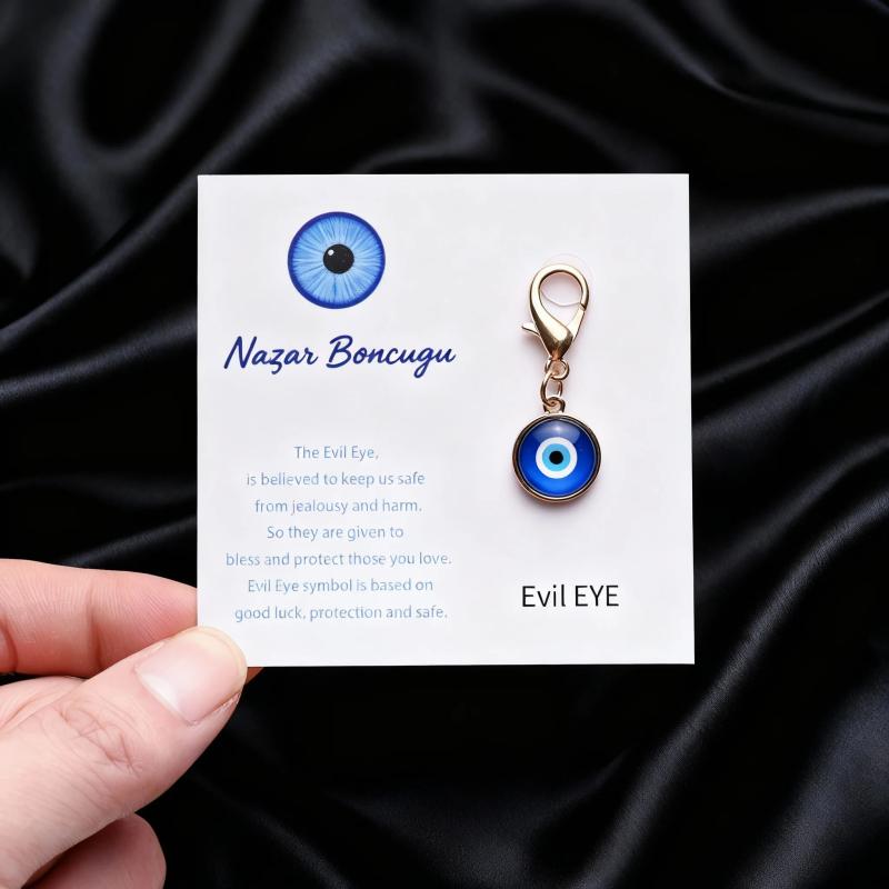Türkischer Schlüsselanhänger mit blauem Nazar-Auge – Niedlicher Anhänger & personalisiertes Geschenk