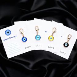 Türkischer Schlüsselanhänger mit blauem Nazar-Auge – Niedlicher Anhänger & personalisiertes Geschenk