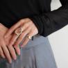 Sterling Silver Geometric Crystal Ring | Punk & Elegant Design