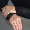 Sterling Silver Geometric Crystal Ring | Punk & Elegant Design