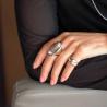 Sterling Silver Geometric Crystal Ring | Punk & Elegant Design
