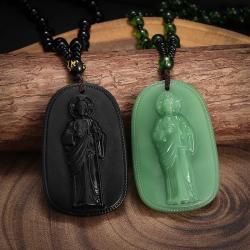 Buddhistische Jade-Anhänger-Halskette – Spirituell & Stilvoll