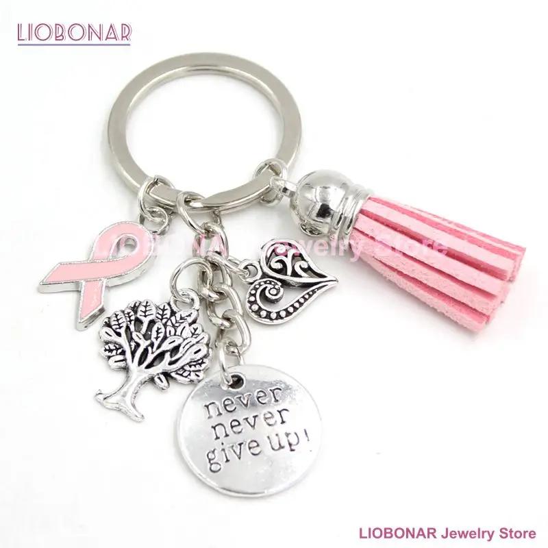 Pink Ribbon Keychain: Support Breast Cancer Awareness