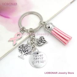 Pink Ribbon Keychain: Support Breast Cancer Awareness