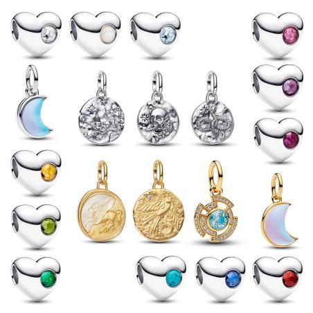 Sterling Silver Zodiac Constellation Moon Pendant - Gift
