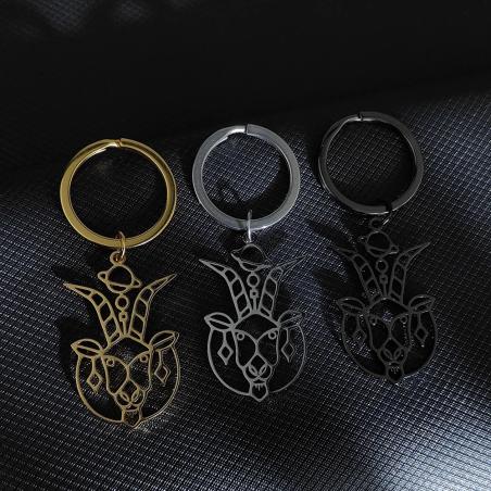 Capricorn Pendant Keychain: Electroplated Stainless Steel Gift