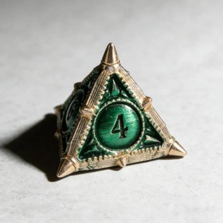 Ejderha Pulu Metal Zar Seti - 7 Parça D&D RPG Oyun Seti