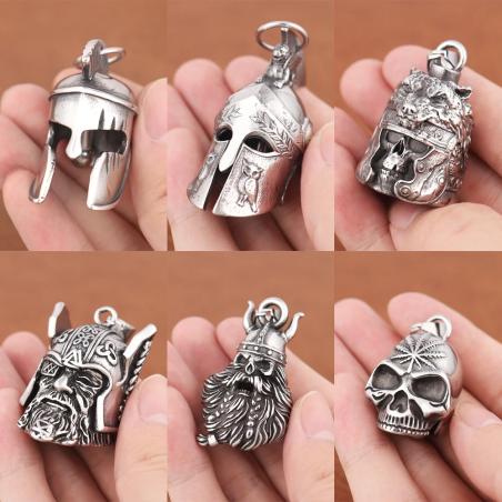 Collana con ciondolo guerriero vichingo | Amuleto portafortuna in acciaio inossidabile