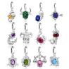 Personalized 925 Sterling Silver Zodiac Charm Bracelet & Necklace