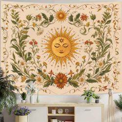 Boho-Mandala-Wandteppich – Vintage-Blumenmuster