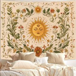 Boho-Mandala-Wandteppich – Vintage-Blumenmuster