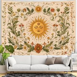 Boho-Mandala-Wandteppich – Vintage-Blumenmuster