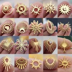 Breloques et pompons rayons de soleil dorés - Kit de création de bijoux à faire soi-même