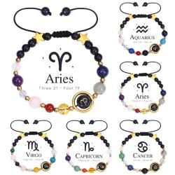Braccialetti con segni zodiacali | Pietra naturale, regolabili e alla moda