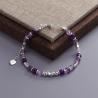 Amethyst Crystal Bracelet for Women | Boho Silver Bead Style
