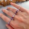 Amethyst Crystal Bracelet for Women | Boho Silver Bead Style