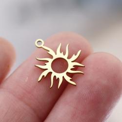 Breloques et pompons rayons de soleil dorés - Kit de création de bijoux à faire soi-même