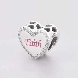 Silver Fit Bracelet: Hope & Strength Charm Beads for Women