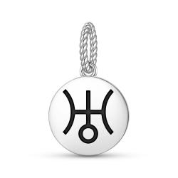 Uranus-Planetenanhänger | Perle aus 925er Sterlingsilber für Armbänder