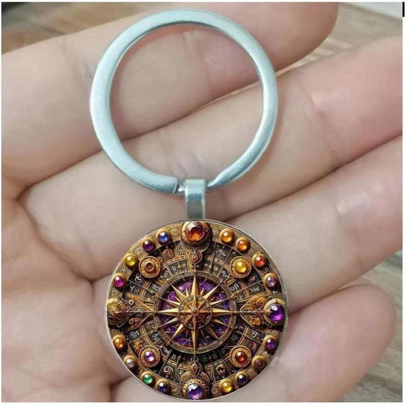 Astrology Compass Keychain: Retro Style & Unique Gift