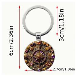 Astrology Compass Keychain: Retro Style & Unique Gift