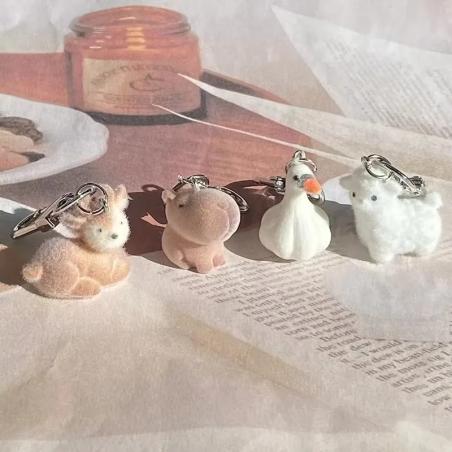 Cute Animal Keychain Set: Alpaca, Elk, Capybara & More!