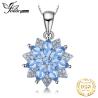 Blue Spinel Flower Pendant Necklace | 925 Sterling Silver