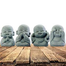 Niedliche Mini-Mönchsfiguren | Zen-Dekor für Zuhause & Büro