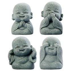 Niedliche Mini-Mönchsfiguren | Zen-Dekor für Zuhause & Büro