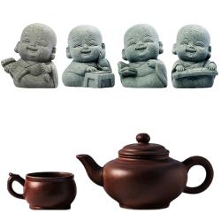 Niedliche Mini-Mönchsfiguren | Zen-Dekor für Zuhause & Büro