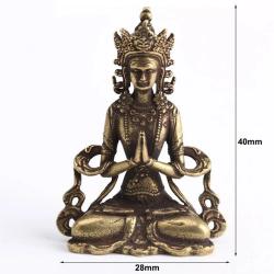 Handgefertigte Buddha-Statue aus Messing – Autoschmuck & Meditationsdekoration