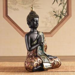 Sitzende Buddha-Statue: Friedliche Dekoration für Zuhause und Büro